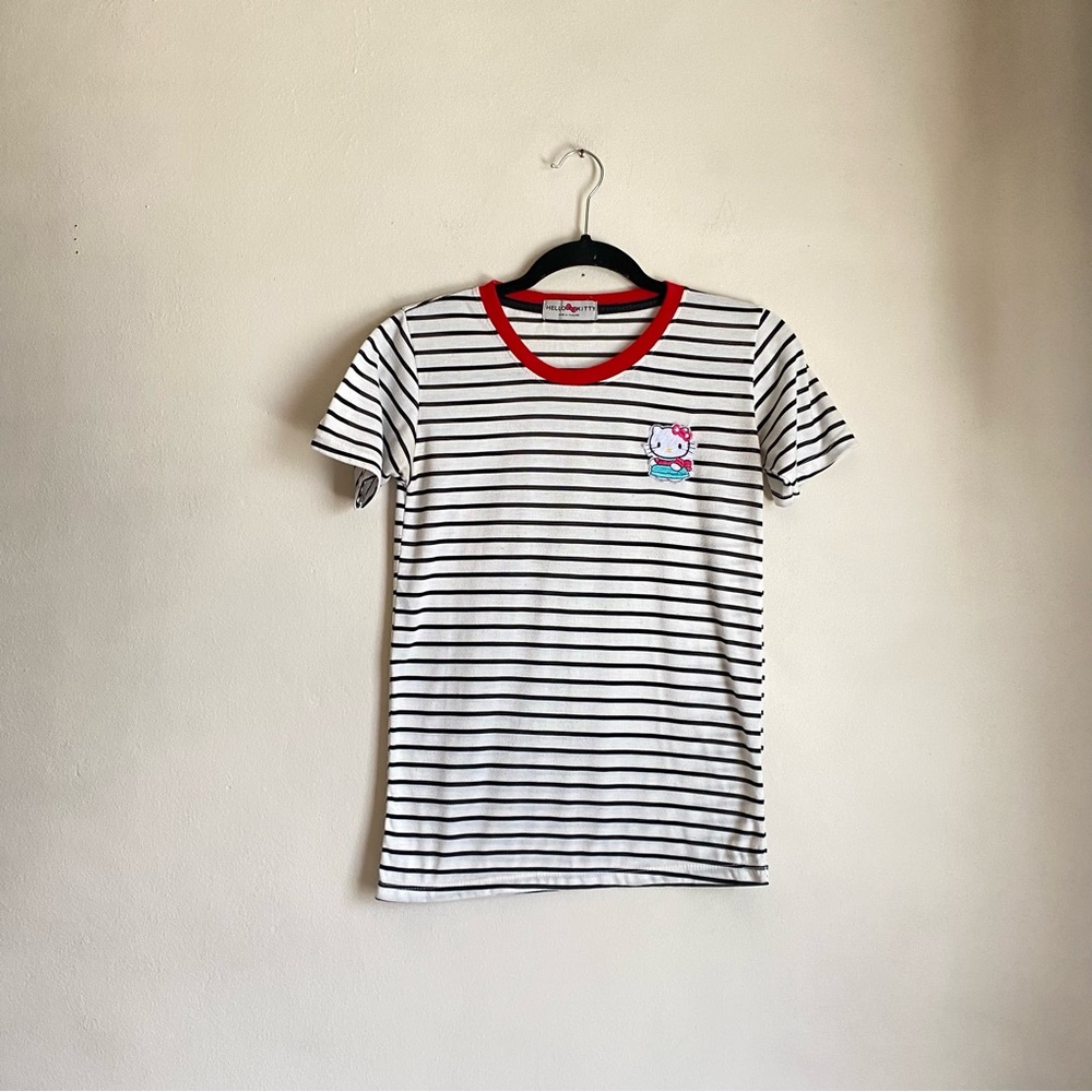 hello kitty striped emo top